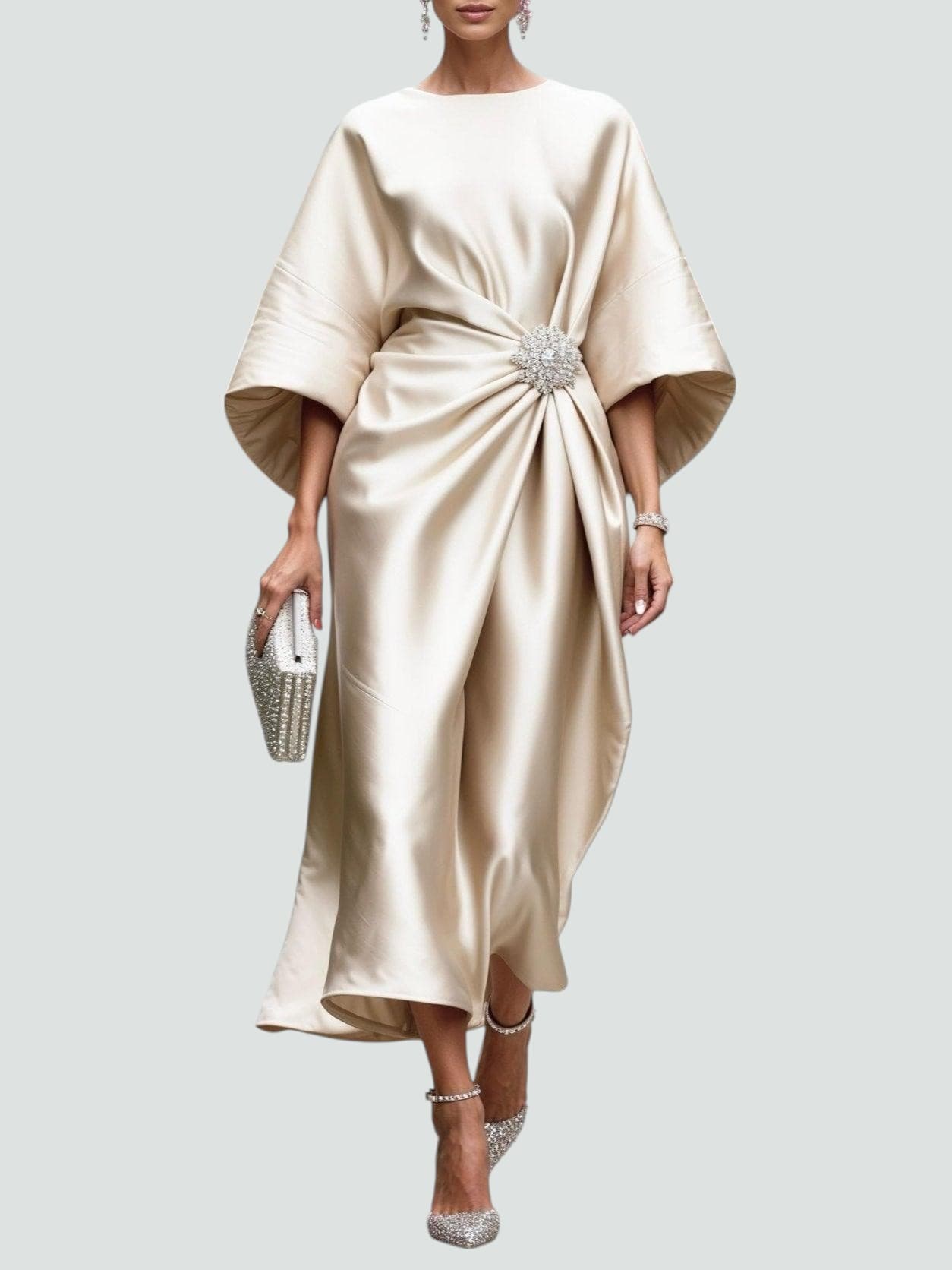 Vivienne | Satin Midi Dress