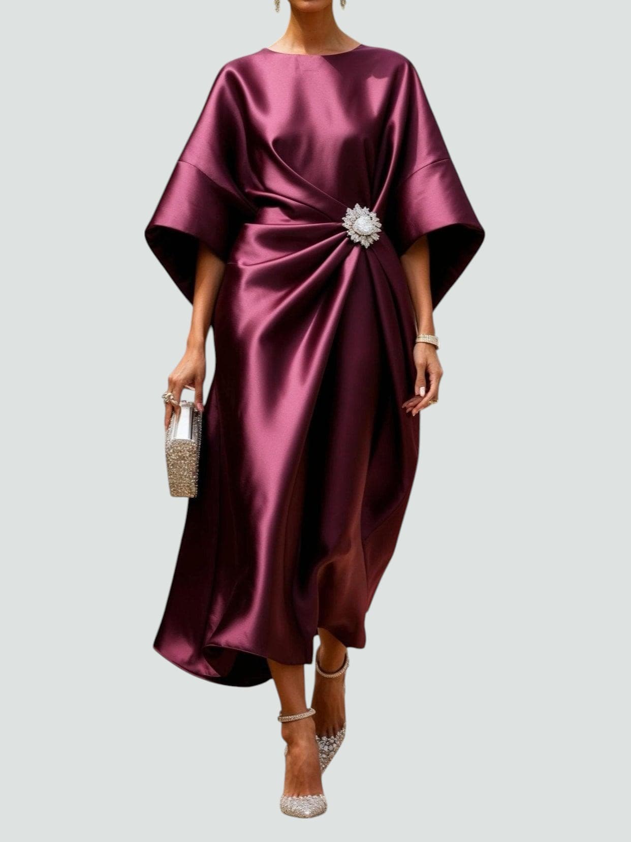 Vivienne | Satin Midi Dress