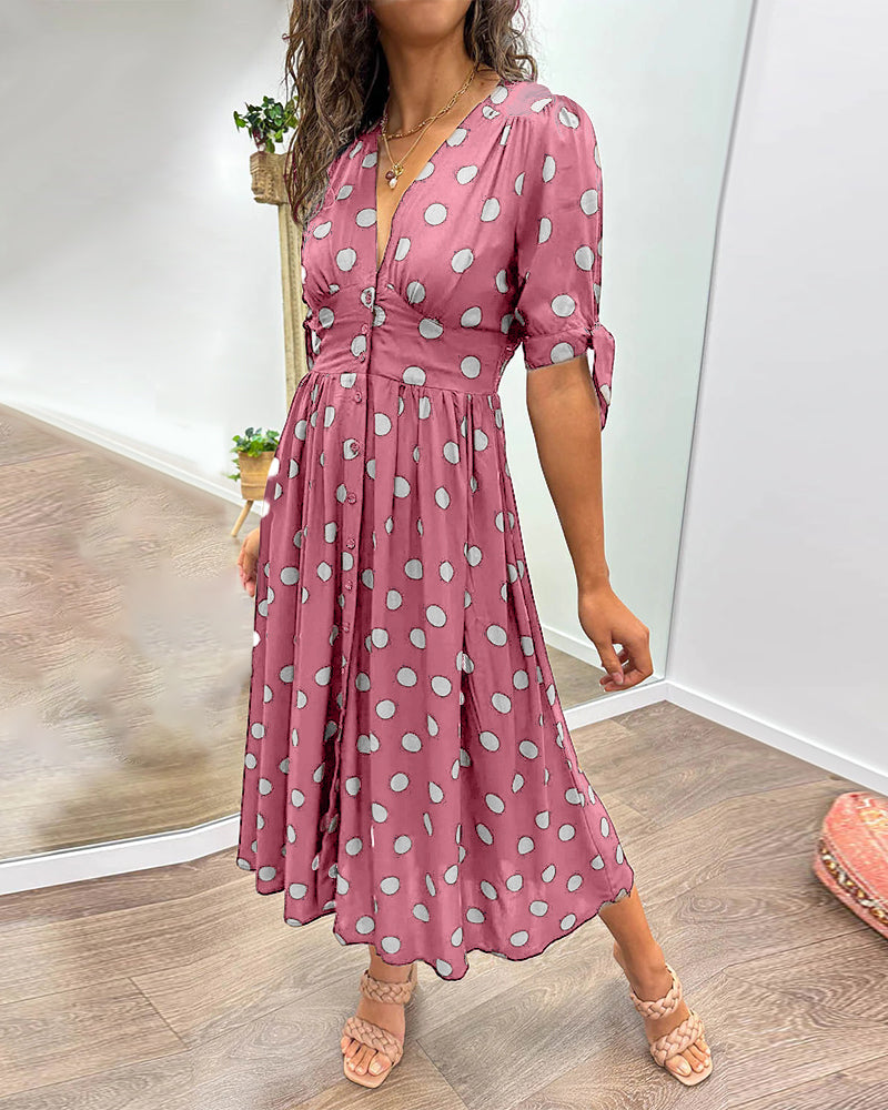 Clara | Polka Dot Midi Dress