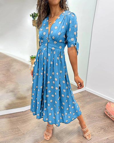 Clara | Polka Dot Midi Dress