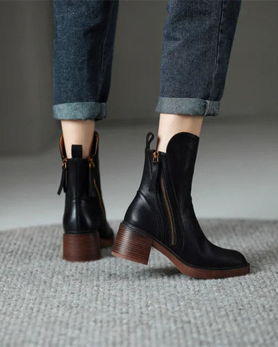 Elise | Zipper Ankle Boots