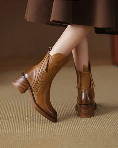 Elise | Zipper Ankle Boots