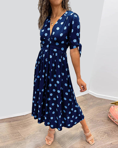 Clara | Polka Dot Midi Dress
