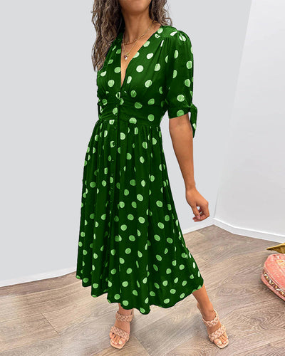 Clara | Polka Dot Midi Dress