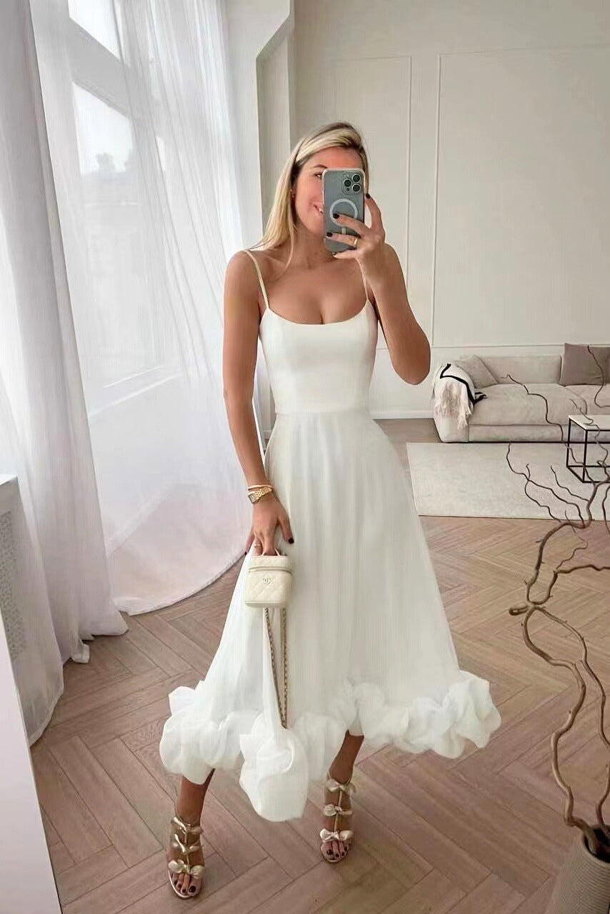 Celeste | Ruffle Hem Midi Dress