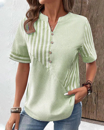 Lydia | Striped Button-Front Blouse
