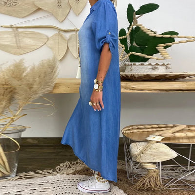 Elena | Denim Maxi Dress