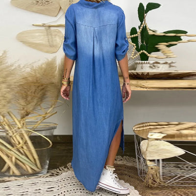 Elena | Denim Maxi Dress