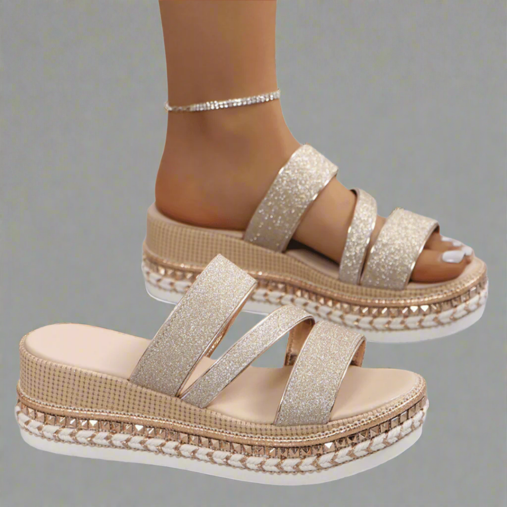 Elena | Glitter Platform Sandals