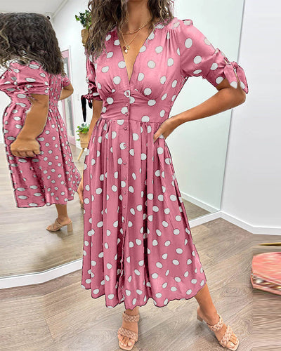 Clara | Polka Dot Midi Dress