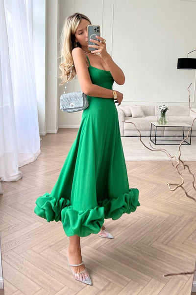 Celeste | Ruffle Hem Midi Dress