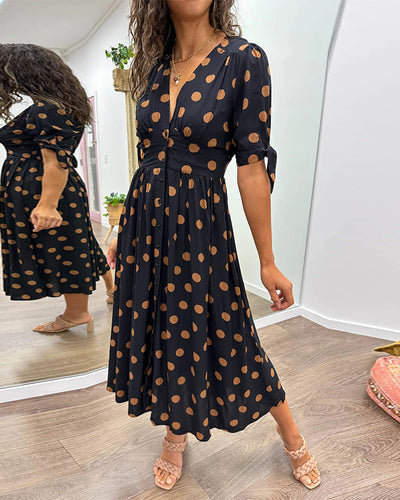 Clara | Polka Dot Midi Dress