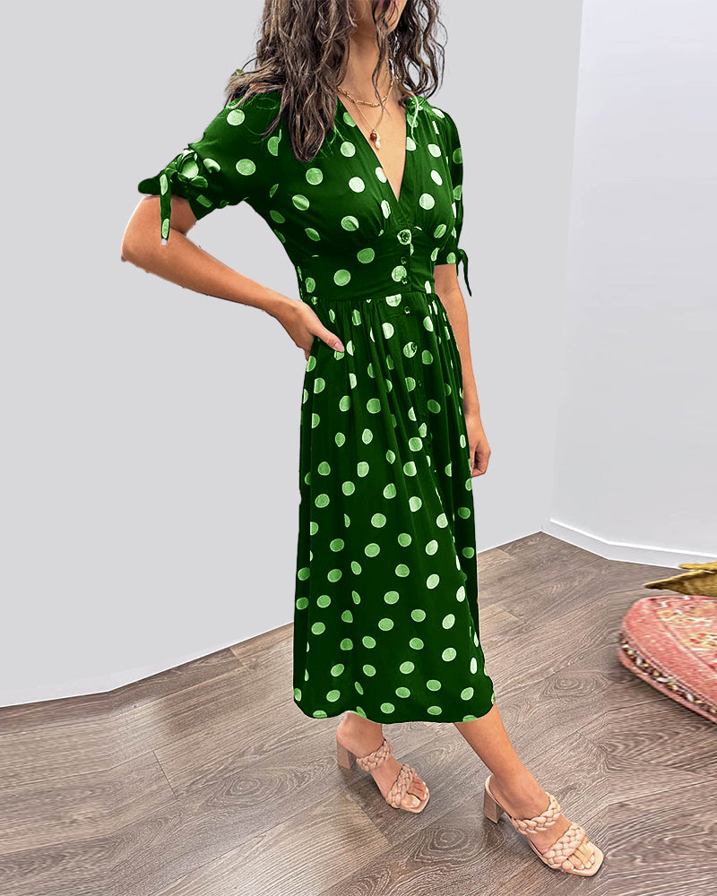 Clara | Polka Dot Midi Dress