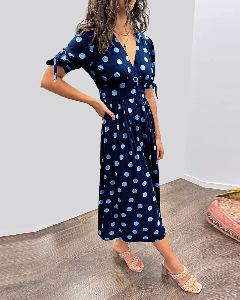 Clara | Polka Dot Midi Dress