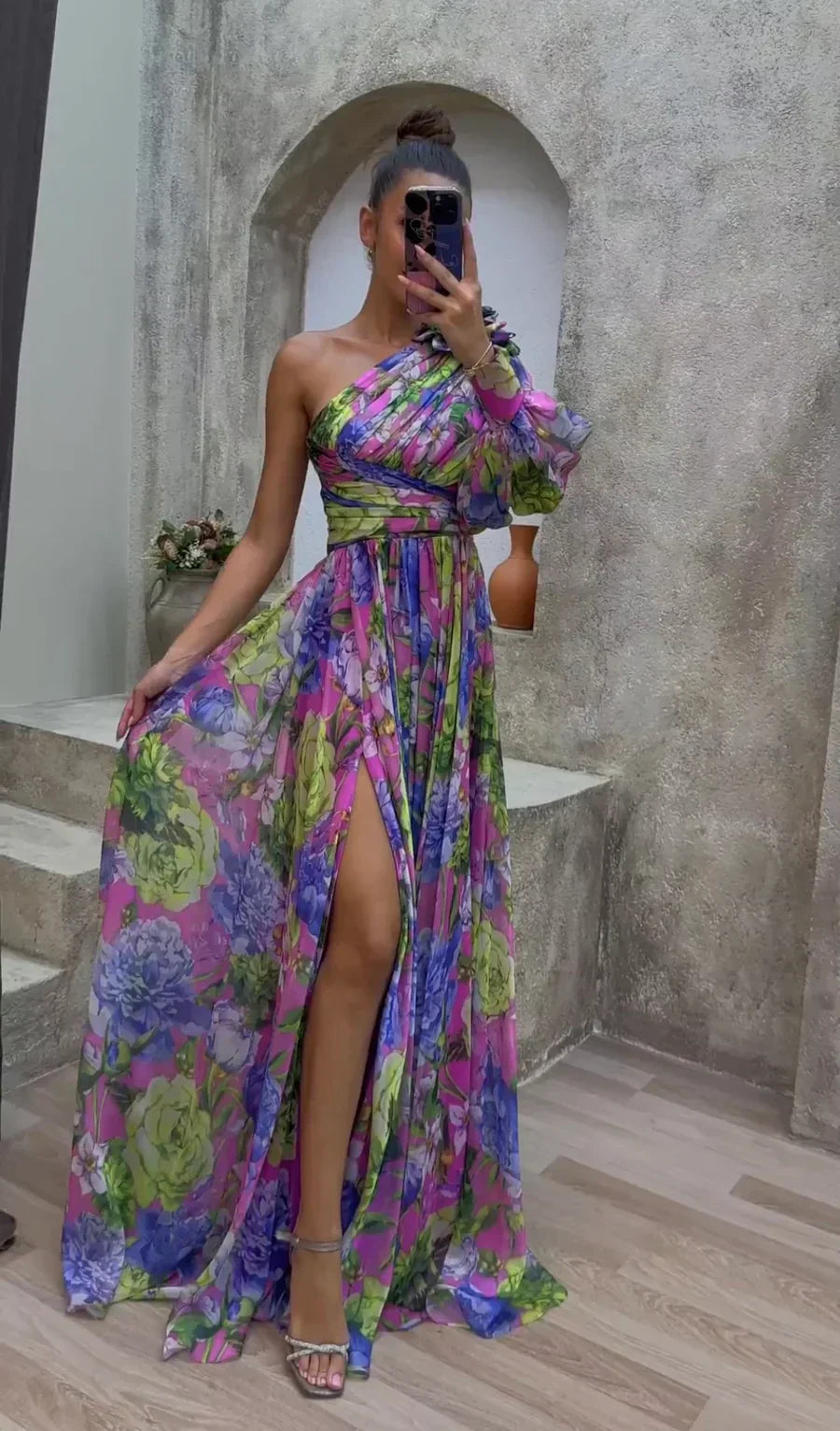 Liliana | One-Shoulder Floral Maxi Dress