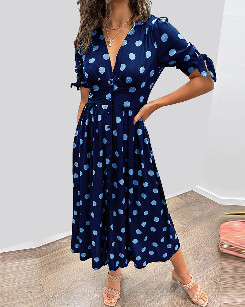 Clara | Polka Dot Midi Dress