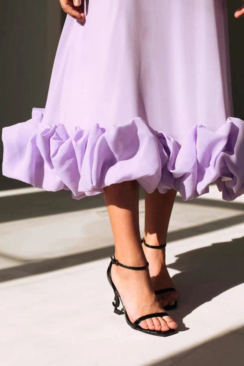 Celeste | Ruffle Hem Midi Dress