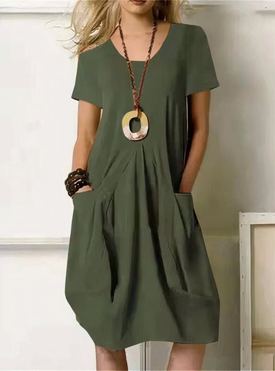 Serena | Classic Black Midi Dress