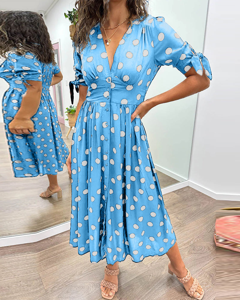 Clara | Polka Dot Midi Dress