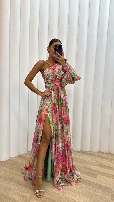 Liliana | One-Shoulder Floral Maxi Dress