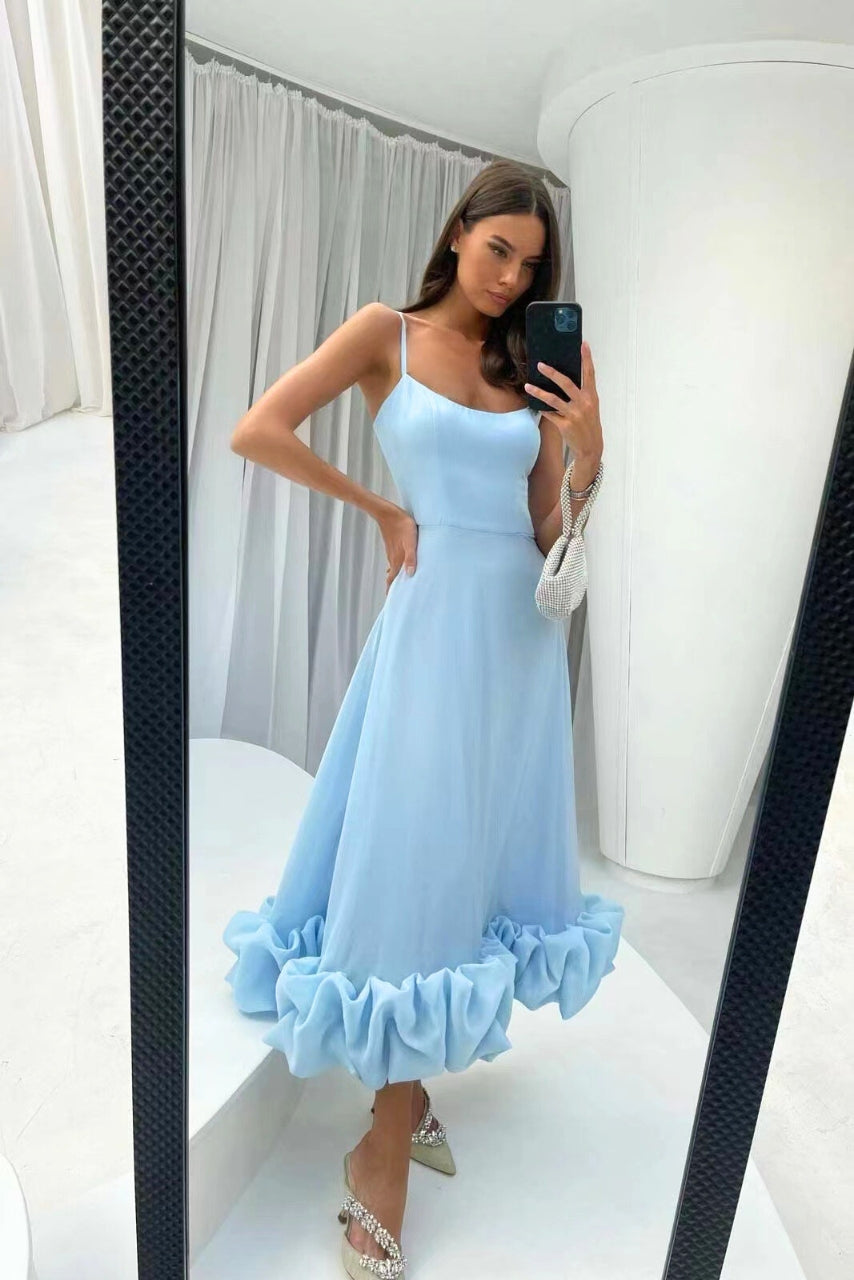 Celeste | Ruffle Hem Midi Dress