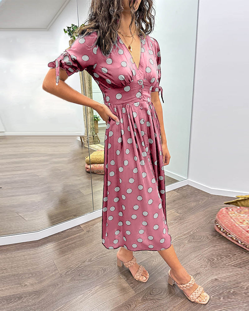 Clara | Polka Dot Midi Dress