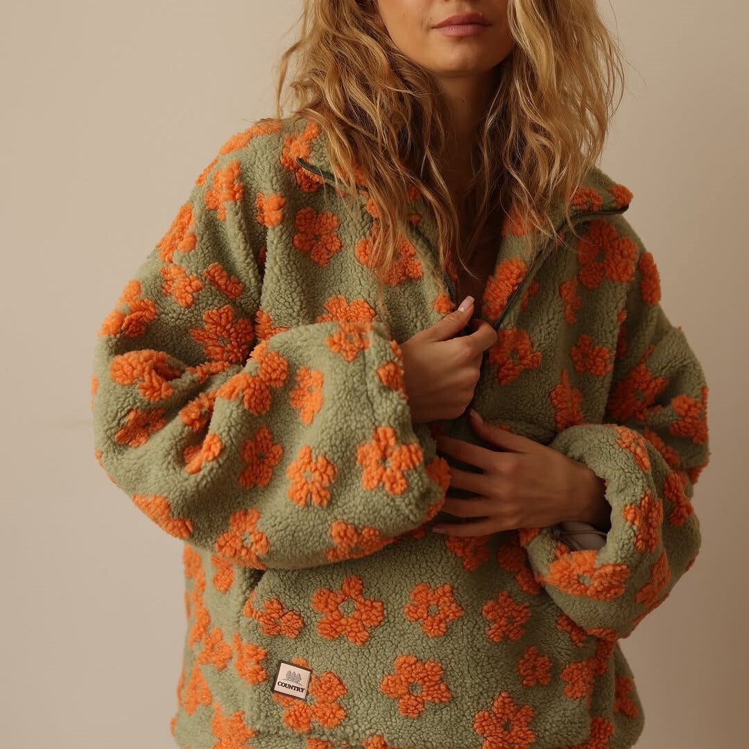 Daisy | Floral Fleece Pullover