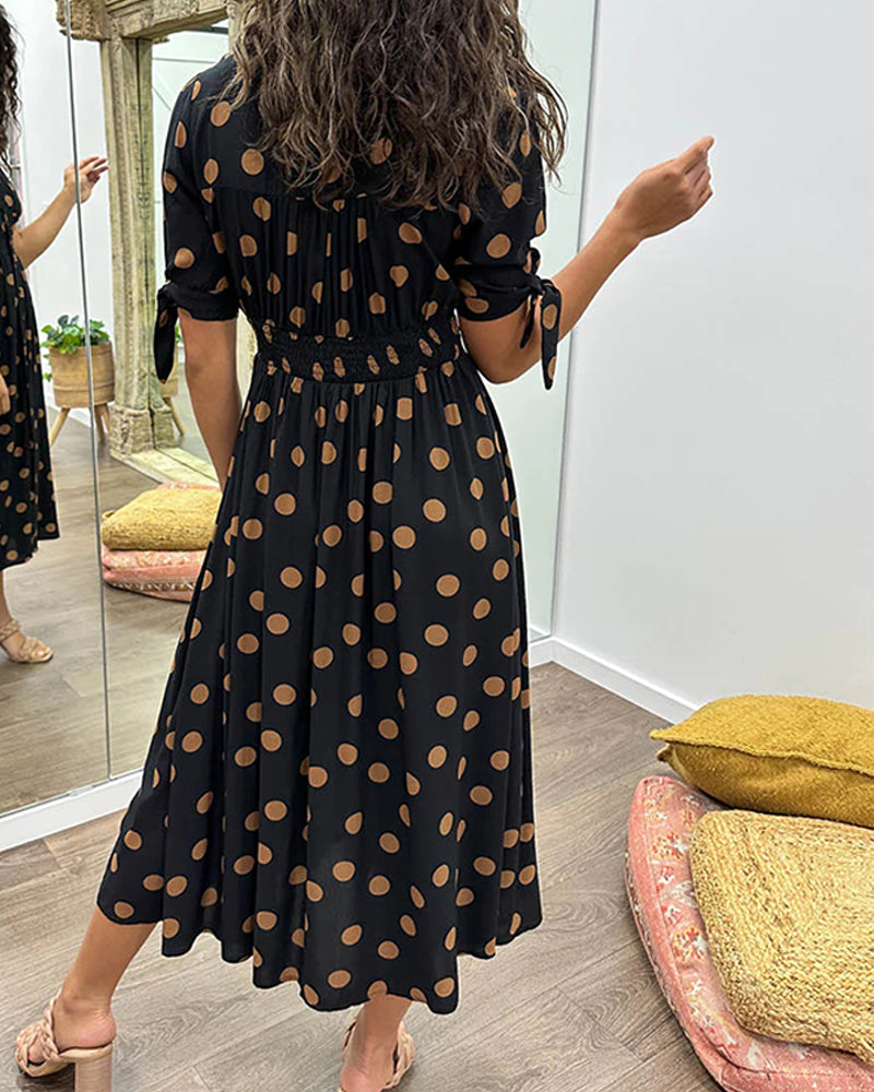Clara | Polka Dot Midi Dress
