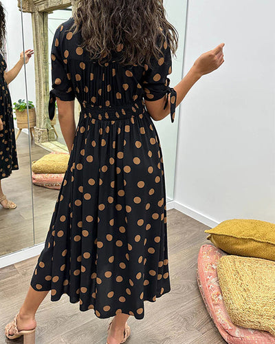 Clara | Polka Dot Midi Dress