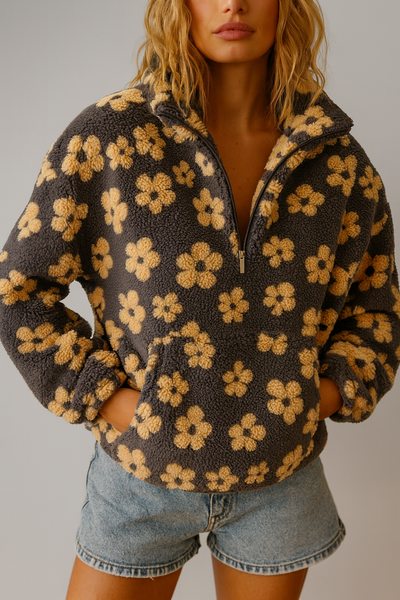 Daisy | Floral Fleece Pullover