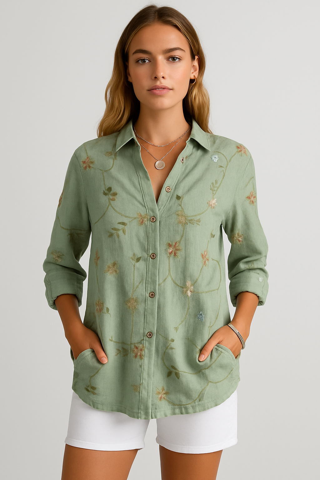 Amara | Floral Button-Down Blouse