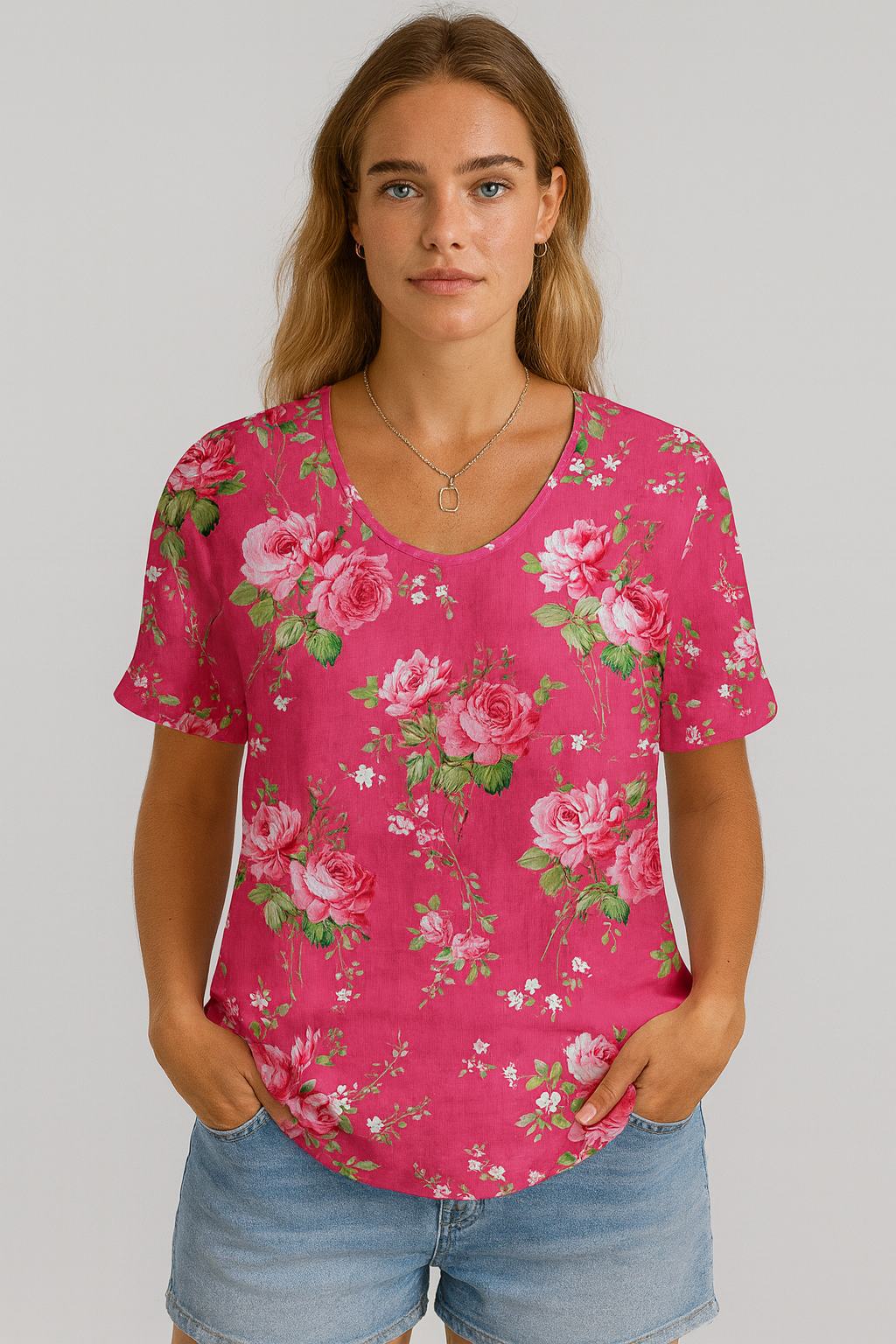 Rosalie | Floral V-Neck Blouse