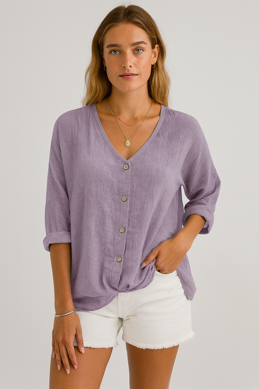 Lilou | Relaxed V-Neck Blouse