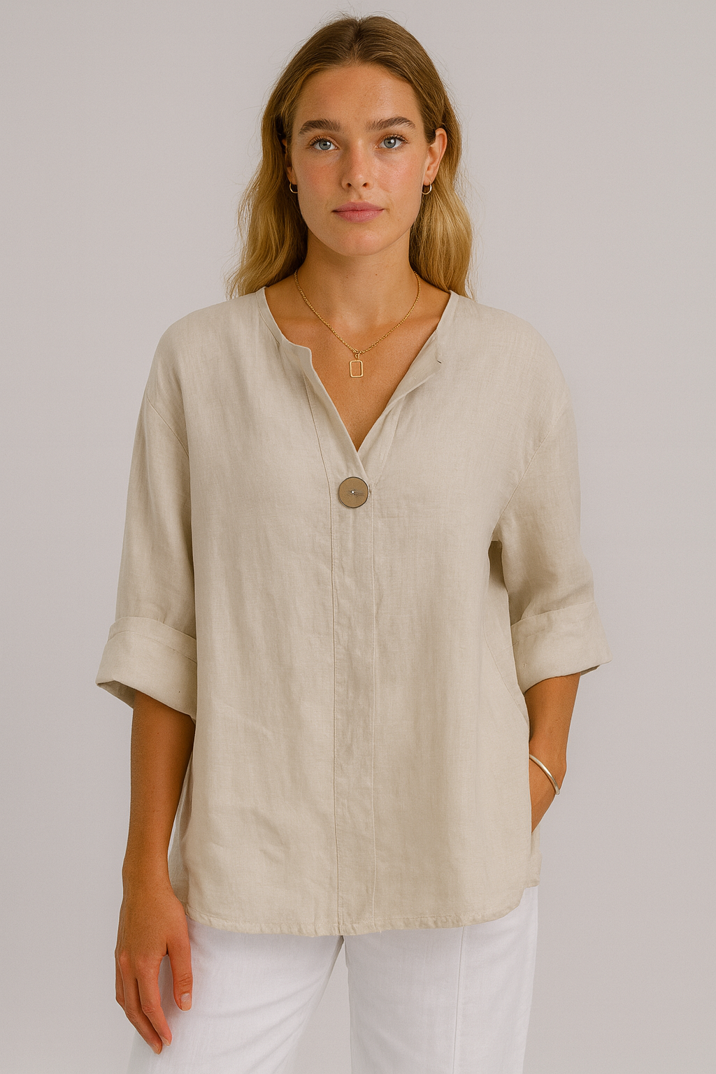 Noelle | Minimalist Button Blouse