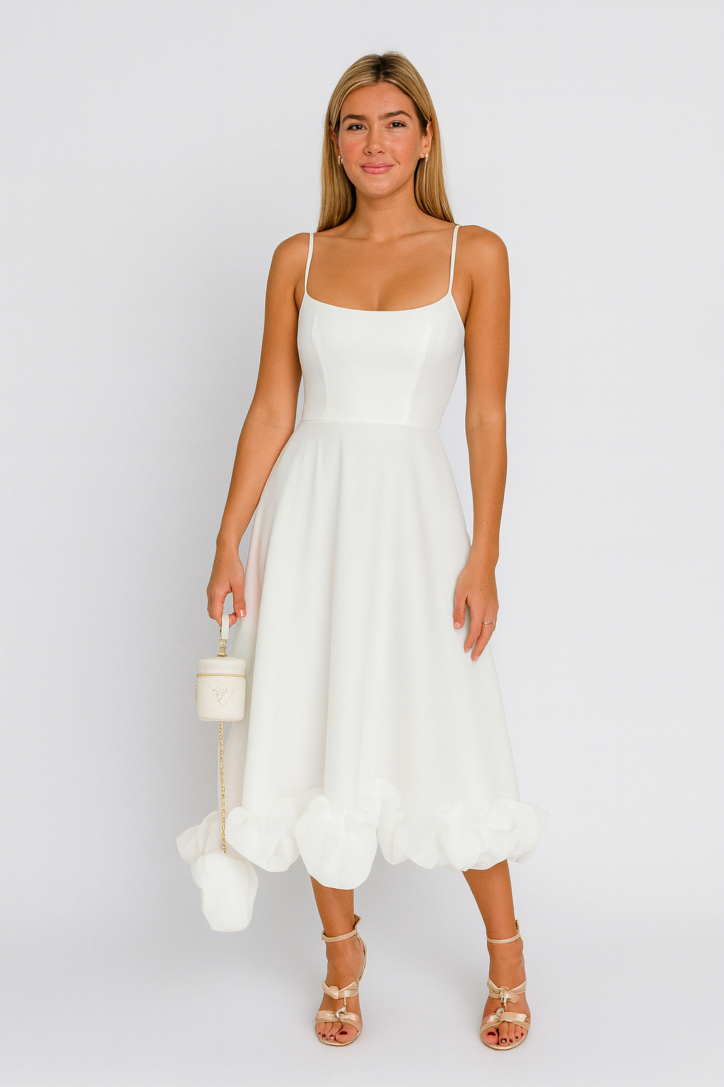 Celeste | Ruffle Hem Midi Dress