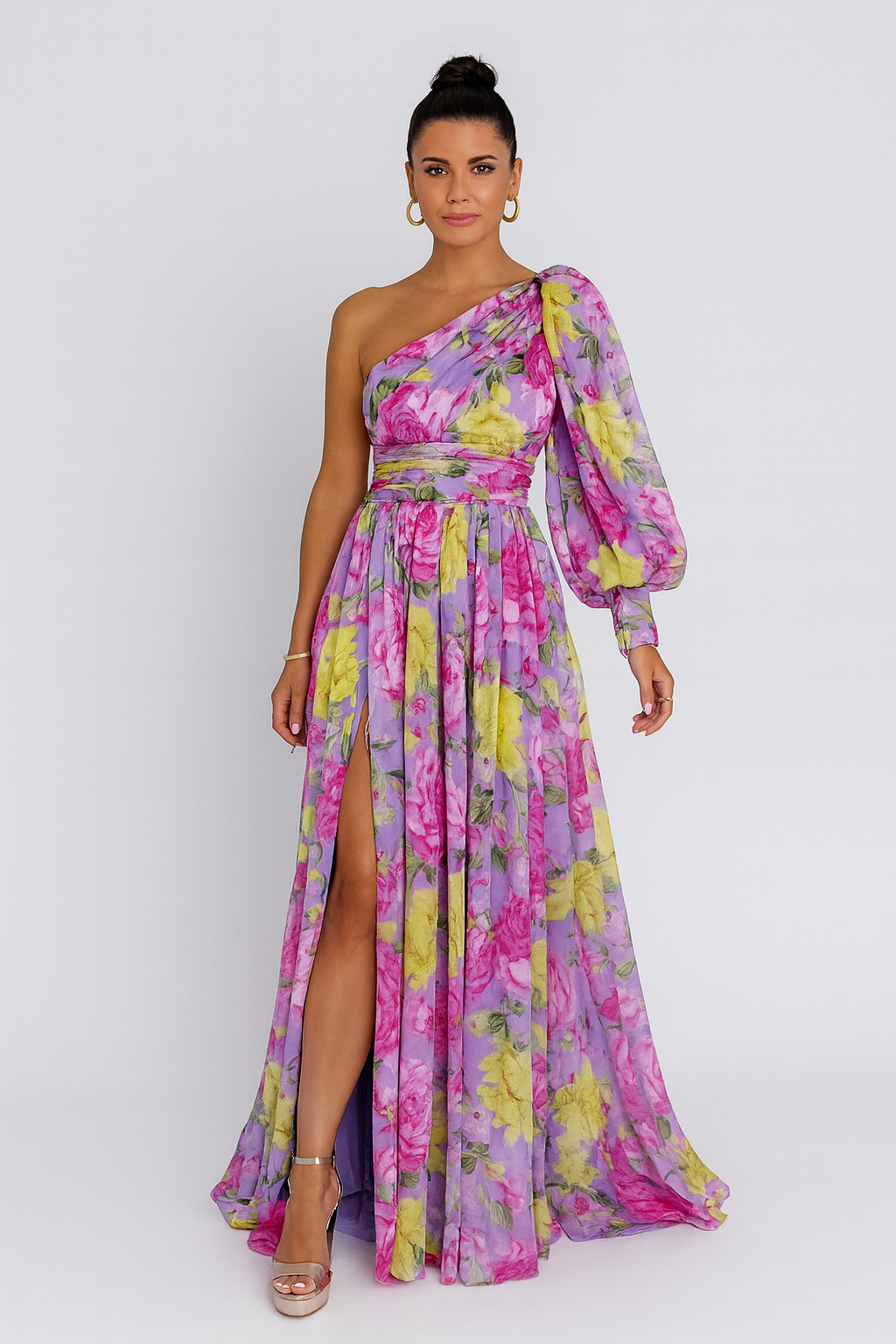 Liliana | One-Shoulder Floral Maxi Dress