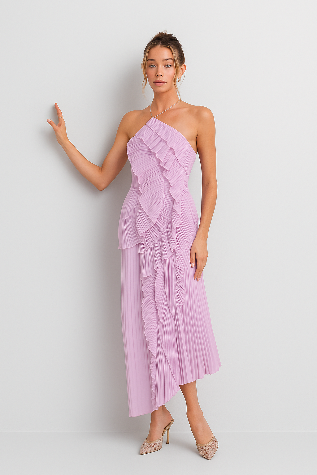 Isla | Lilac Pleated Maxi Dress
