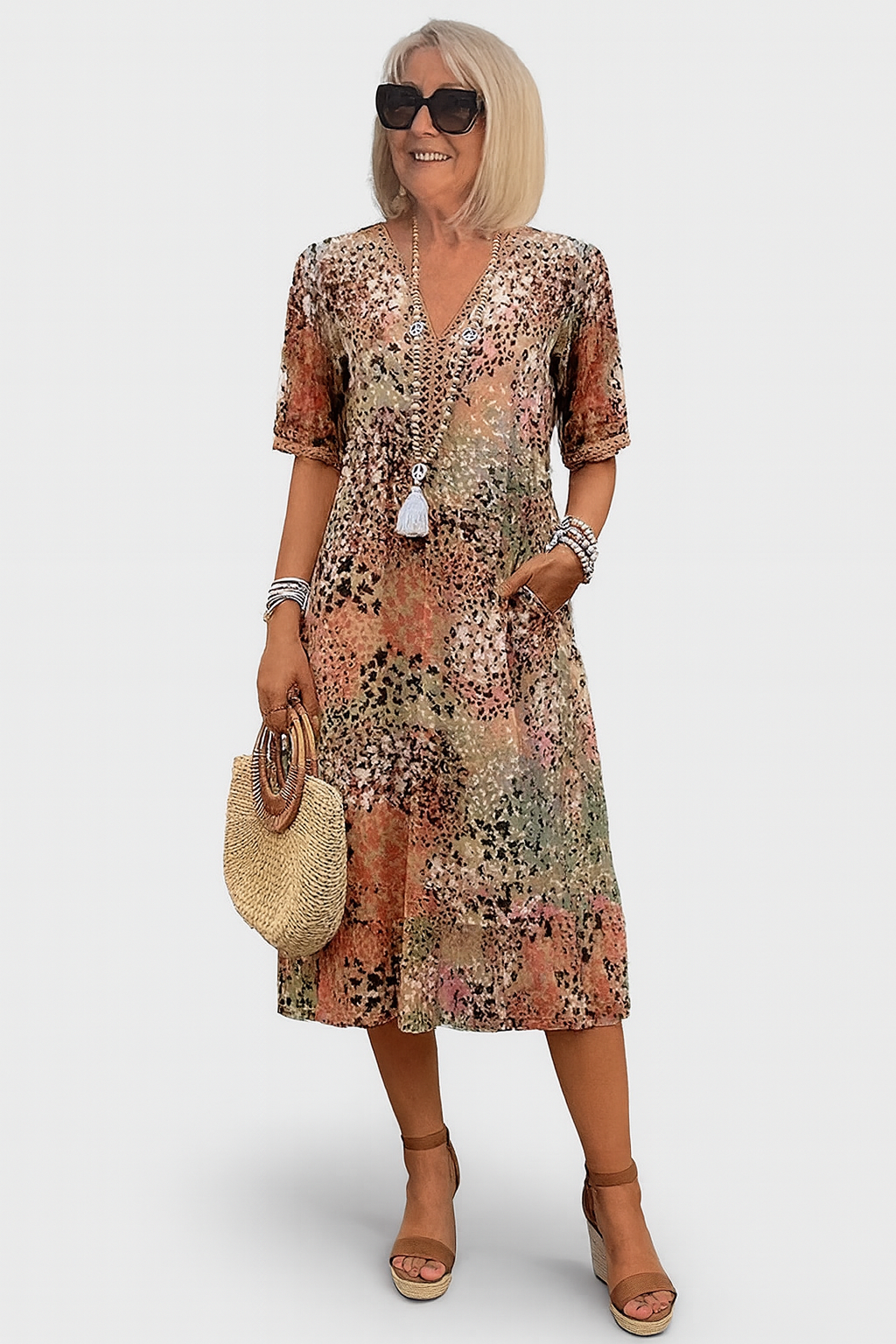 Lucia | Printed Midi Dress
