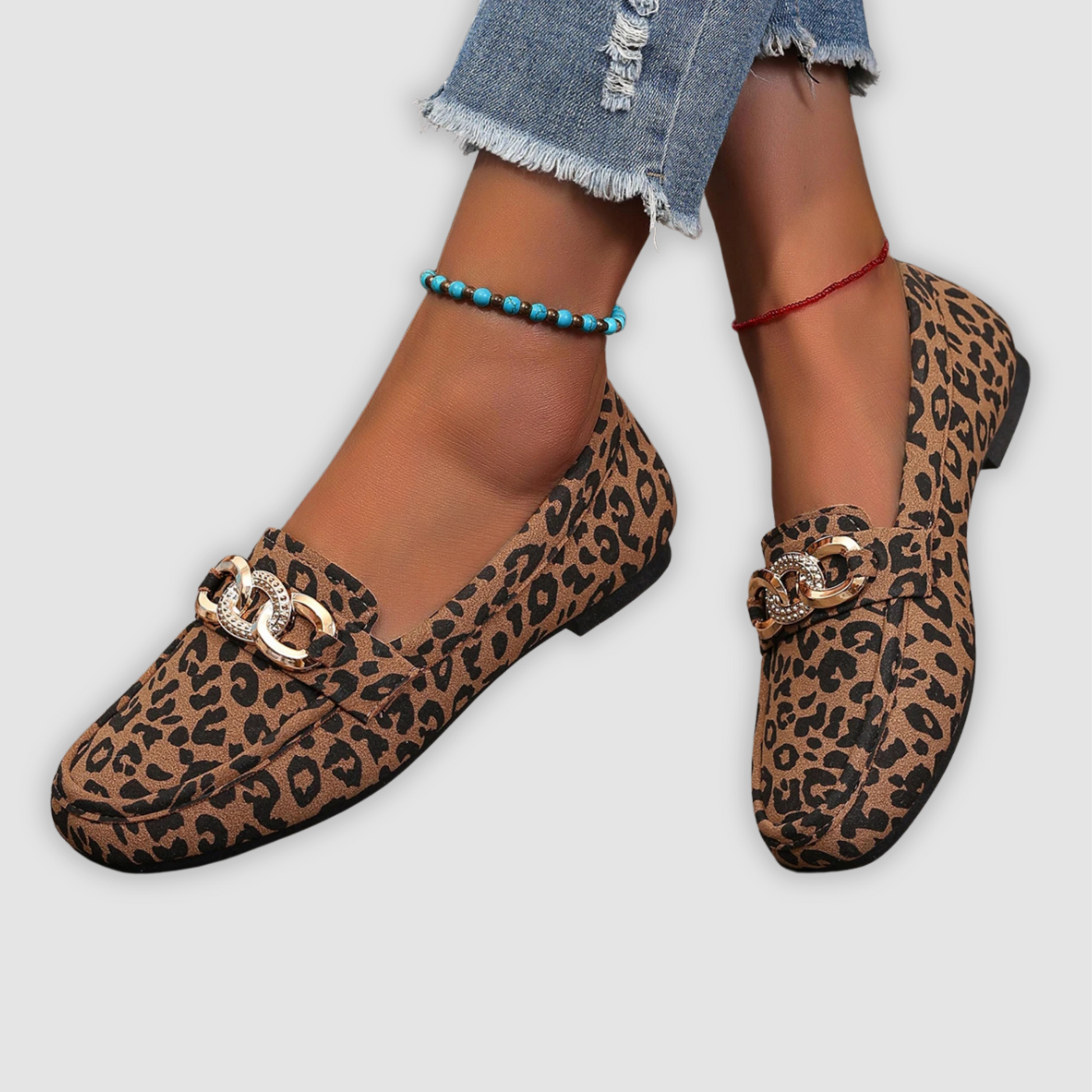 Mila | Leopard Chain Loafers