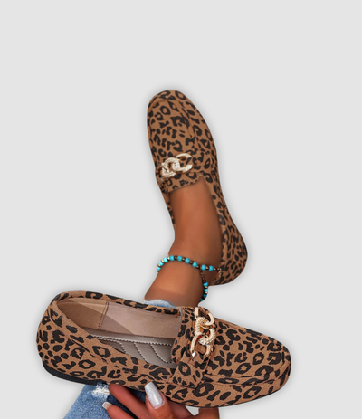 Mila | Leopard Chain Loafers