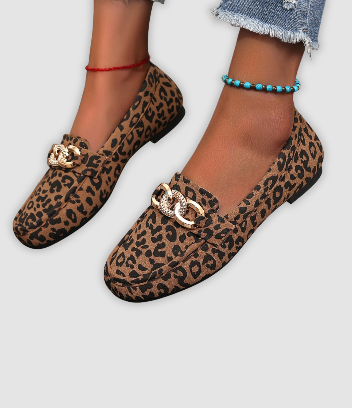 Mila | Leopard Chain Loafers