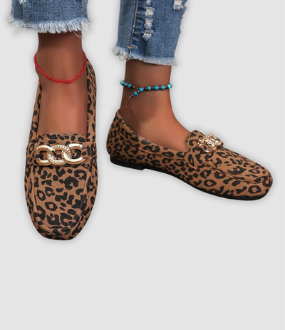 Mila | Leopard Chain Loafers
