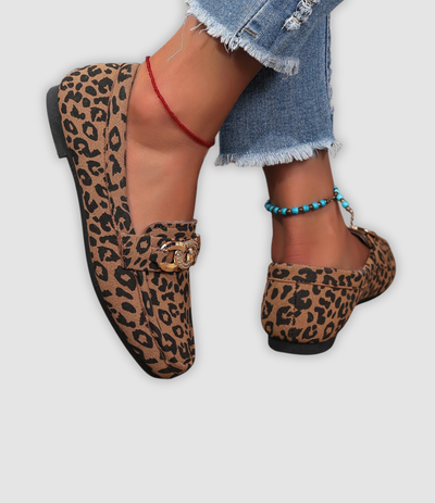 Mila | Leopard Chain Loafers