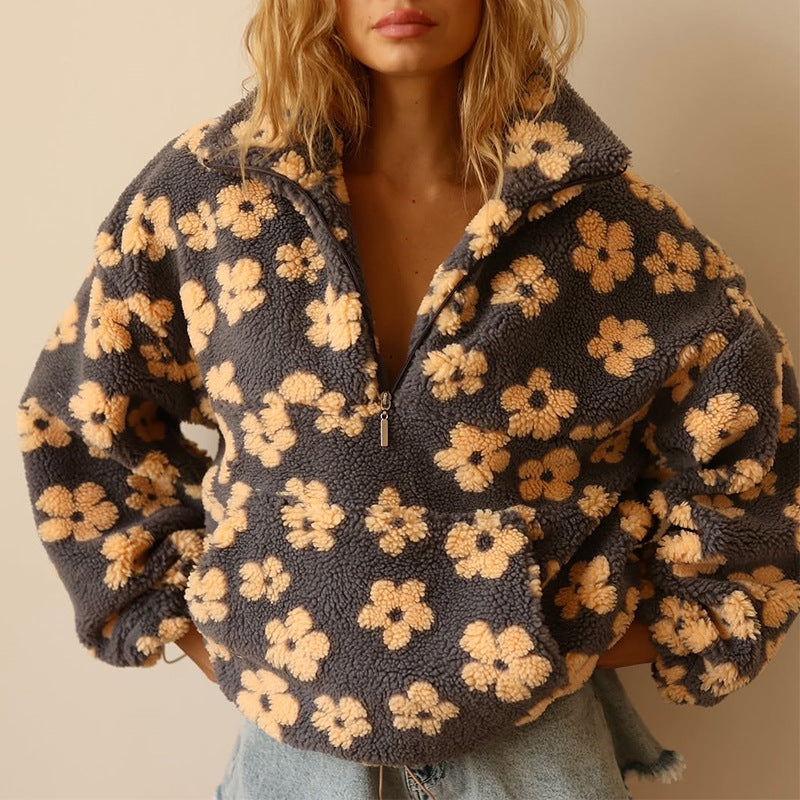 Daisy | Floral Fleece Pullover