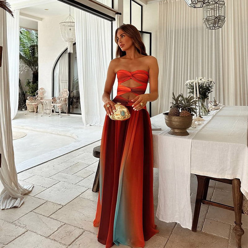 Marisol | Ombre Strapless Maxi Dress