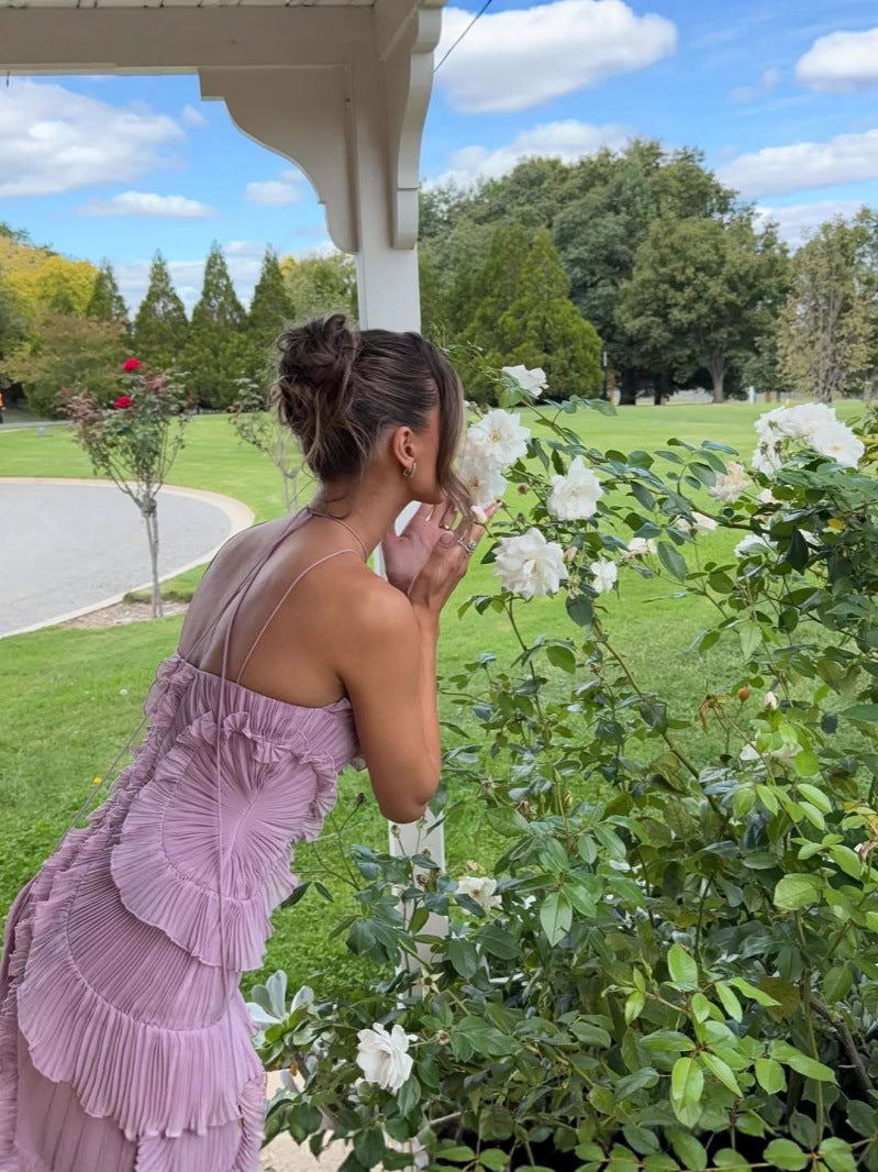 Isla | Lilac Pleated Maxi Dress