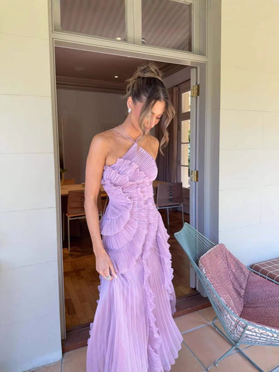 Isla | Lilac Pleated Maxi Dress