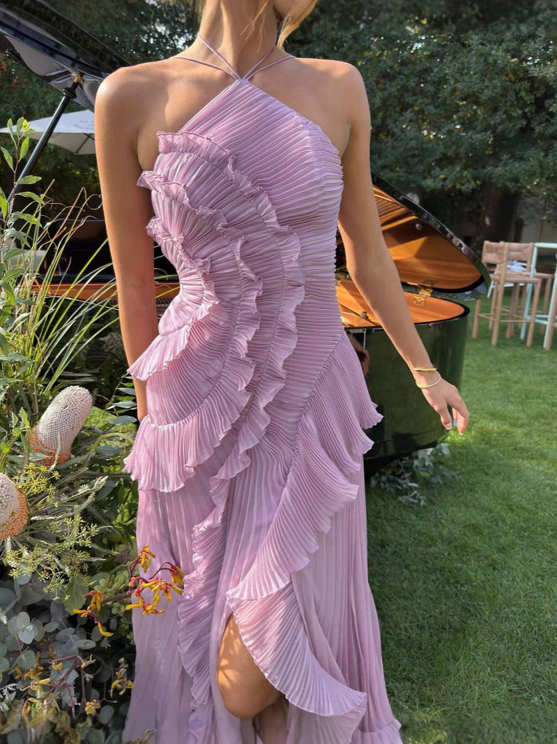 Isla | Lilac Pleated Maxi Dress