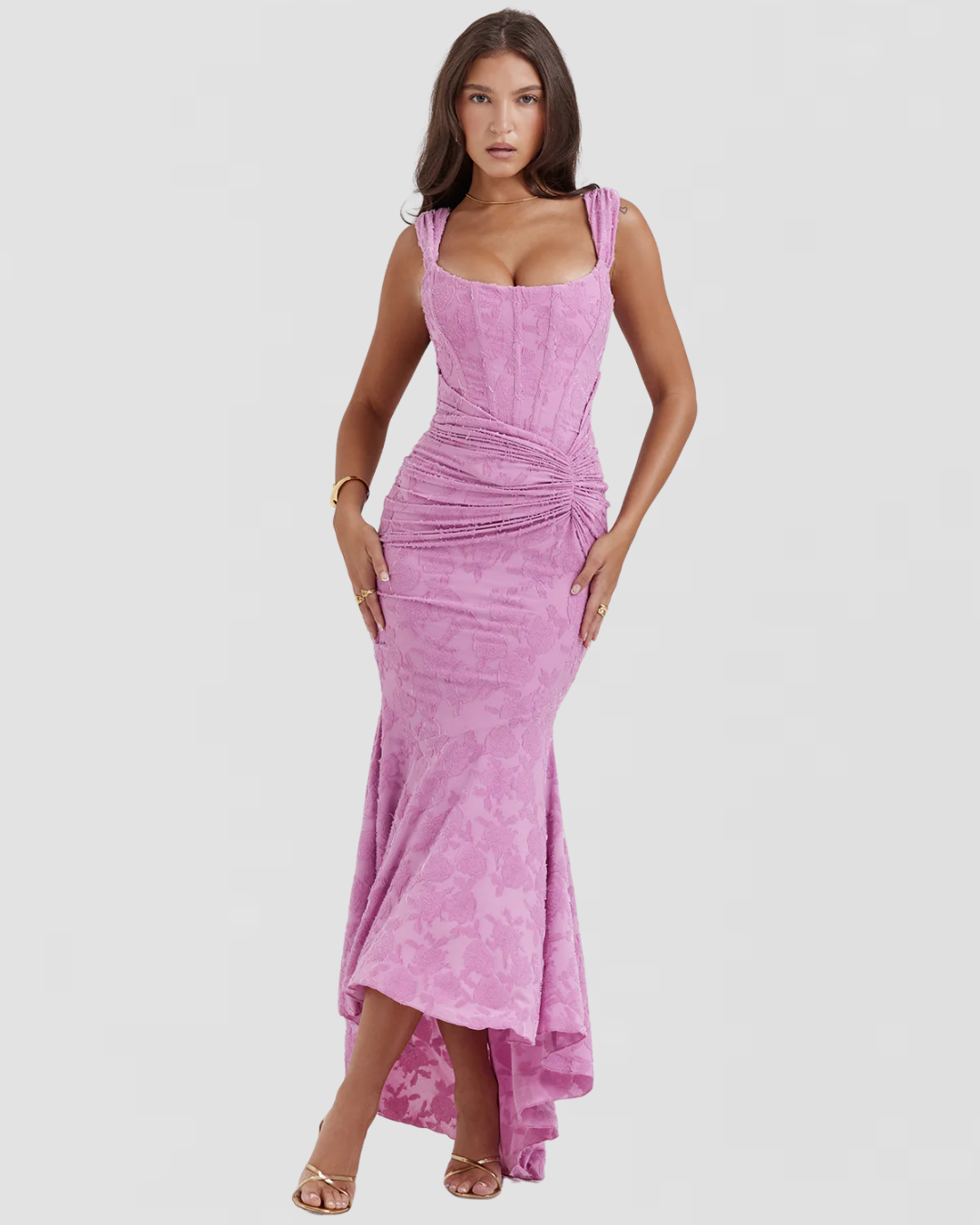 Elara | Lace Corset Maxi Dress