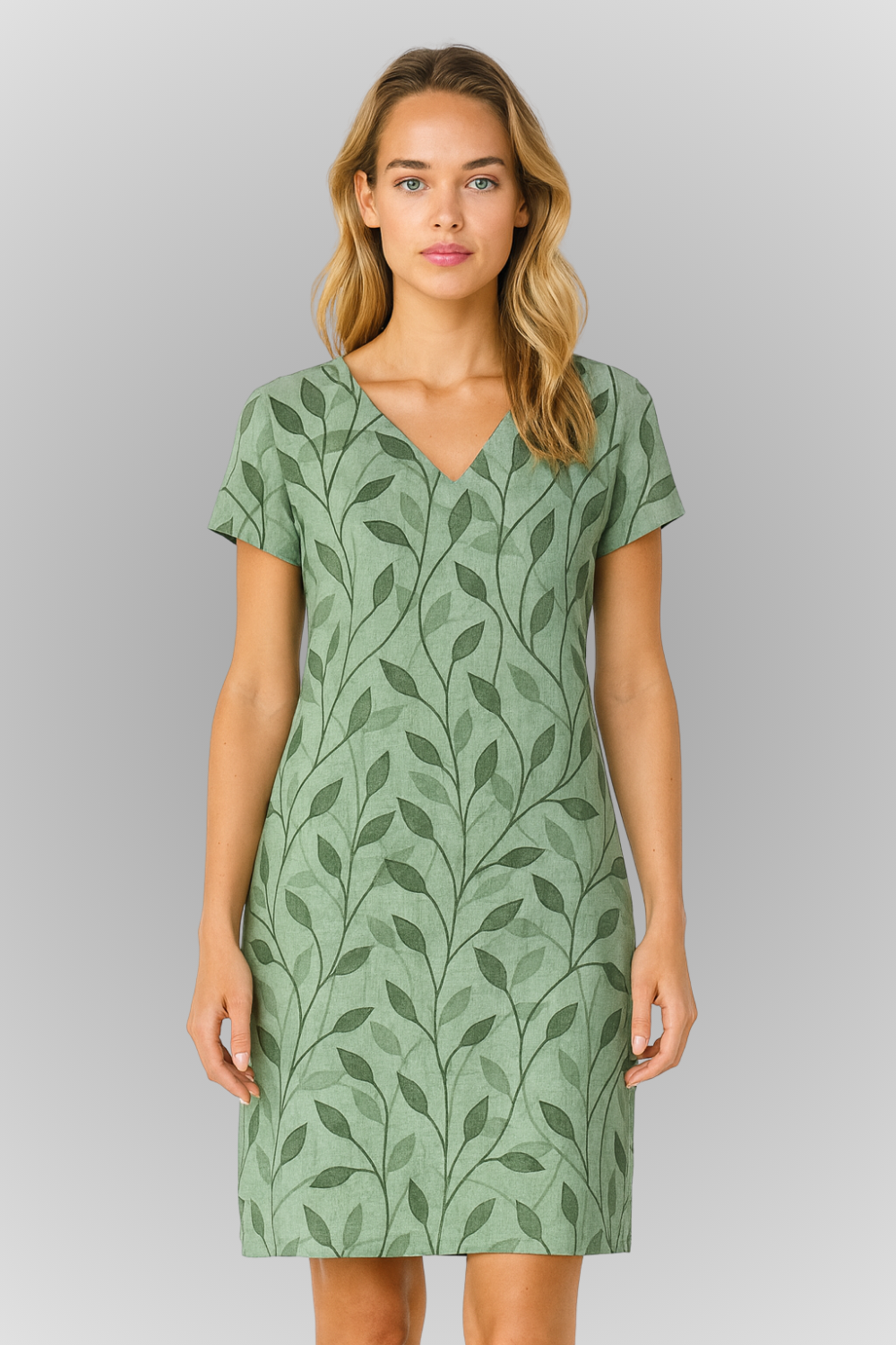 Marina | Leaf-Print Summer Dress